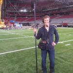 On set for at University of Phoenix Stadium.